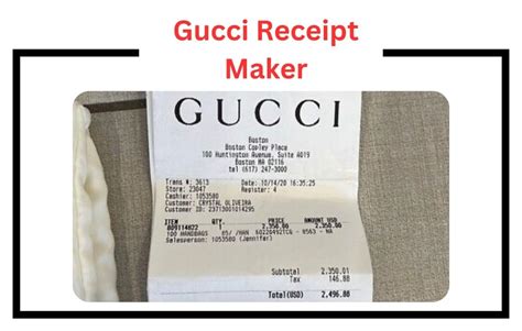 gucci reciept|gucci receipt maker.